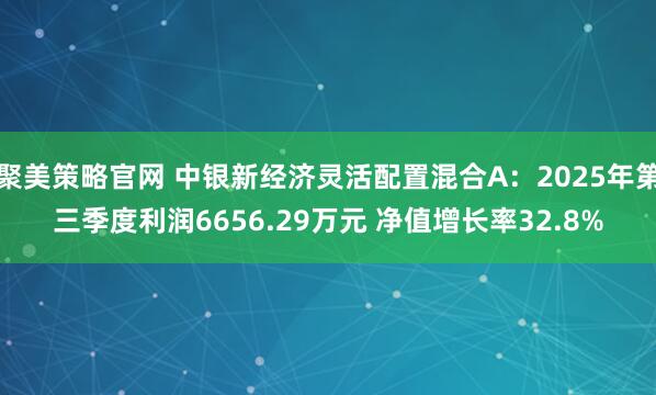 聚美策略官网 中银新经济灵活配置混合A：2025年第三季度利润6656.29万元 净值增长率32.8%
